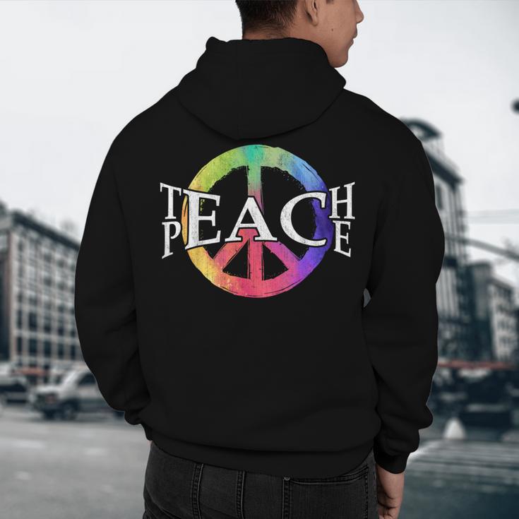 Teach Peace For Teachers And Educators Counselor Men's Hoodie Back Print, novelty gifts, funny gifts Teach Peace For Teachers And Educators Counselor Men's Hoodie Back Print, novelty gifts, funny gifts