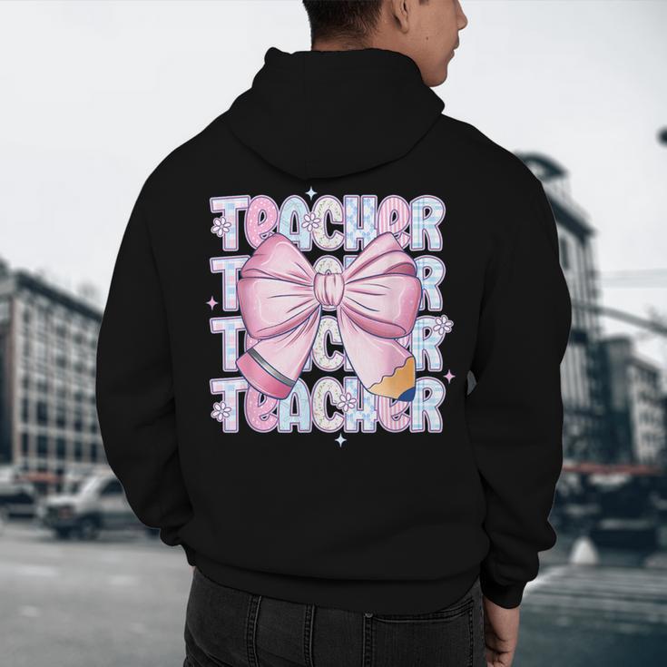 Teacher Bow Pencil Flowers Teacher Back To School Men's Hoodie Back Print, novelty gifts, funny gifts Teacher Bow Pencil Flowers Teacher Back To School Men's Hoodie Back Print, novelty gifts, funny gifts