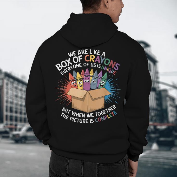 Teacher We Are Like a Box Of Crayons Men's Hoodie Back Print, novelty gifts, funny gifts Teacher We Are Like a Box Of Crayons Men's Hoodie Back Print, novelty gifts, funny gifts