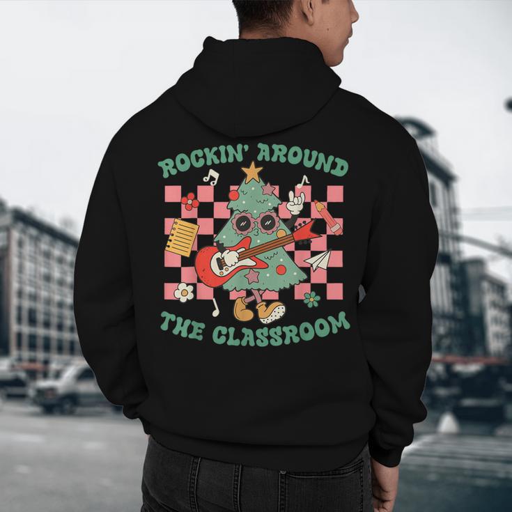 Teacher Christmas Rockin' Around The Classroom Men Women Kids Men's Hoodie Back Print, novelty gifts, funny gifts