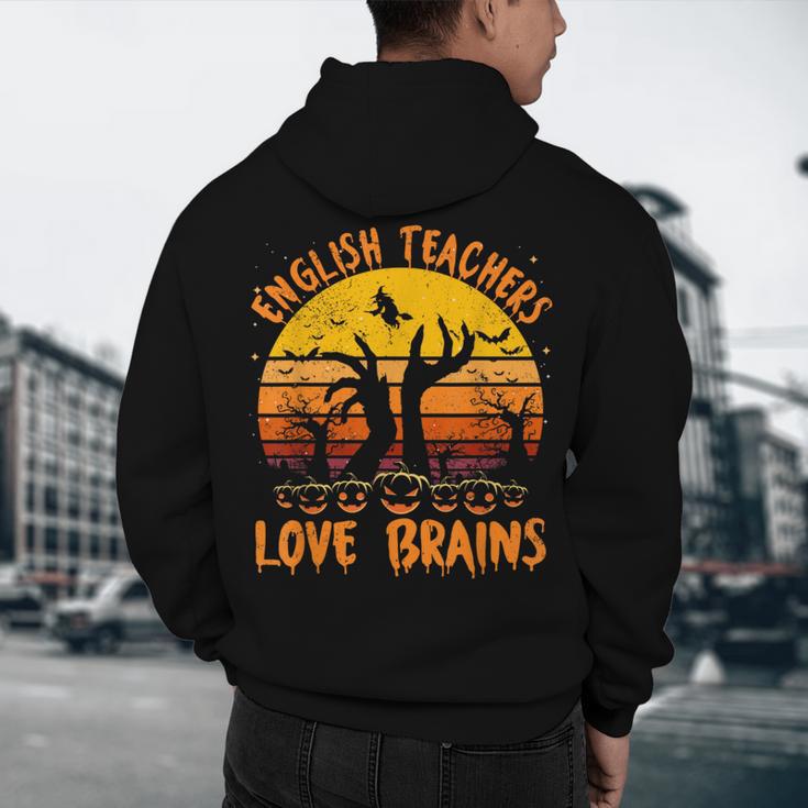 Teacher Halloween All English Teachers Love Brains Men's Hoodie Back Print, novelty gifts, funny gifts