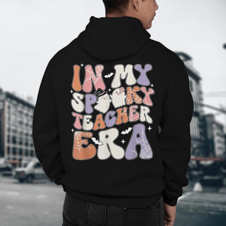 Teacher Halloween In My Spooky Teacher Era Retro Groovy Men's Hoodie Back Print, novelty gifts, funny gifts