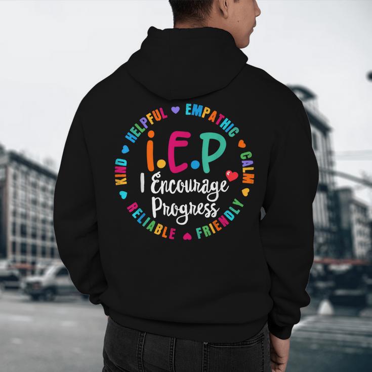 Teacher IEP IEP Encourage Progress Special Education Men's Hoodie Back Print, novelty gifts, funny gifts