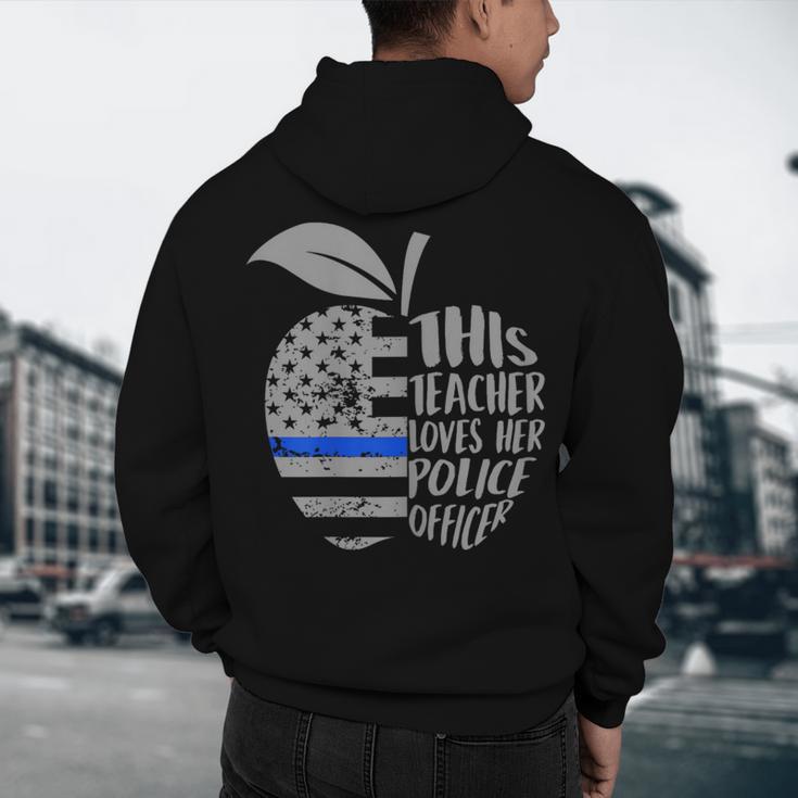 This Teacher Loves Her Police Officer Wife Saying Men's Hoodie Back Print, novelty gifts, funny gifts