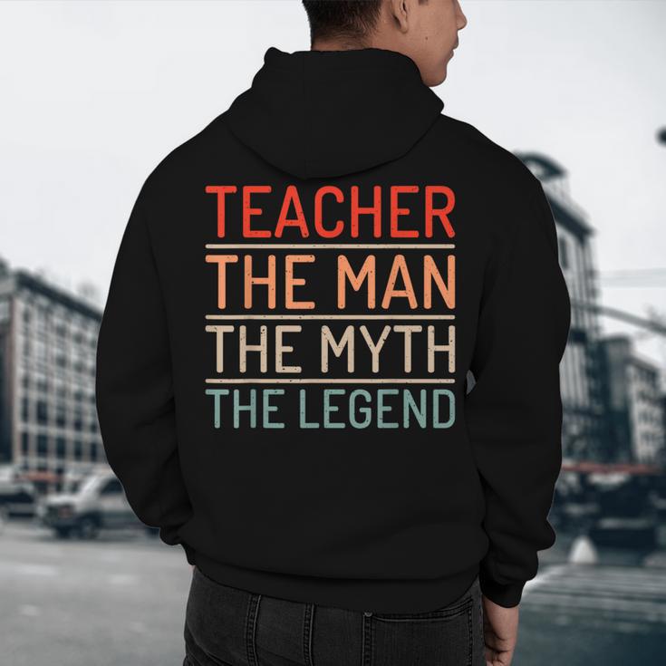 Teacher The Man The Myth The Legend School Holiday Teacher Men's Hoodie Back Print, novelty gifts, funny gifts Teacher The Man The Myth The Legend School Holiday Teacher Men's Hoodie Back Print, novelty gifts, funny gifts