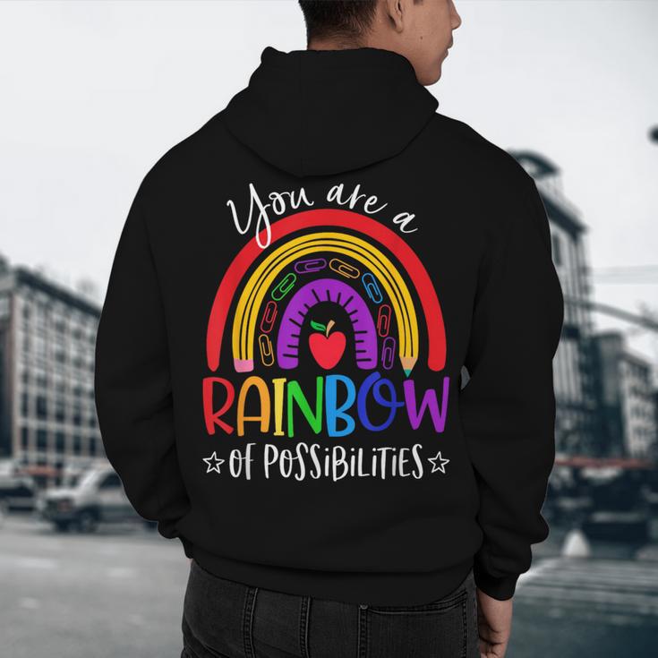 Teacher You Are a Rainbow Of Possibilities Funny Men's Hoodie Back Print, novelty gifts, funny gifts Teacher You Are a Rainbow Of Possibilities Funny Men's Hoodie Back Print, novelty gifts, funny gifts
