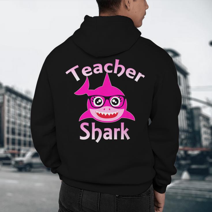 Teacher Shark Female Teacher Men's Hoodie Back Print, novelty gifts, funny gifts