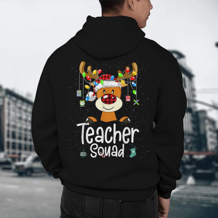 Teacher Squad Red Plaid Rudolph Reindeer Christmas Men's Hoodie Back Print, novelty gifts, funny gifts Teacher Squad Red Plaid Rudolph Reindeer Christmas Men's Hoodie Back Print, novelty gifts, funny gifts