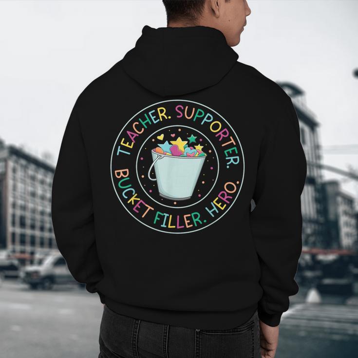 Teacher Supporter Bucket Filler Hero Men's Hoodie Back Print, novelty gifts, funny gifts