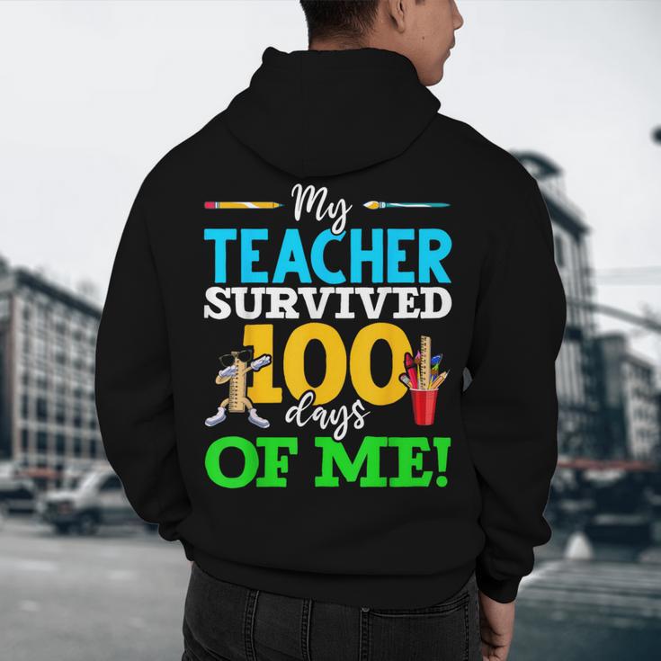 My Teacher Survived 100 Days Of Me Dab 100 Days Of School For Men Women Kids Men's Hoodie Back Print, novelty gifts, funny gifts