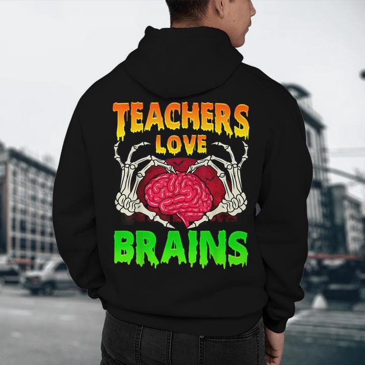 Teacher Teachers Love Brains Skeleton Hand Heart Halloween Men's Hoodie Back Print, novelty gifts, funny gifts Teacher Teachers Love Brains Skeleton Hand Heart Halloween Men's Hoodie Back Print, novelty gifts, funny gifts
