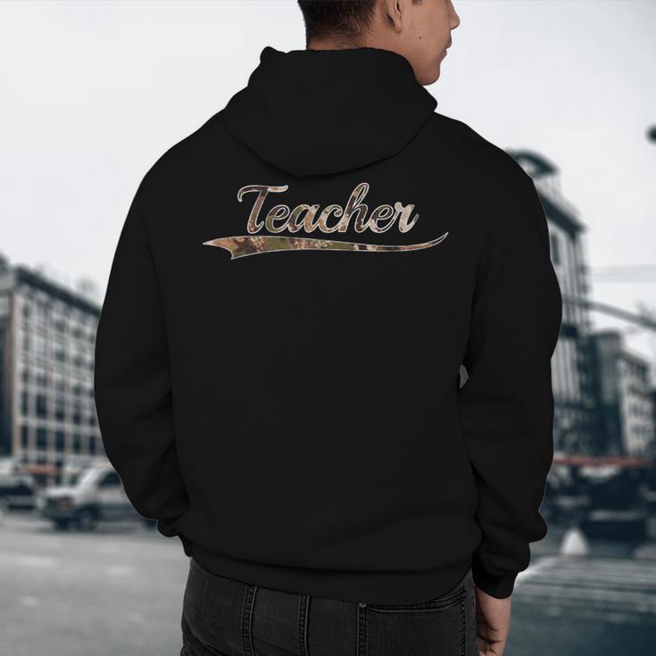 Teacher Teaching Camouflage Vintage Inspired Distressed Camo For Men Women Men's Hoodie Back Print, novelty gifts, funny gifts Teacher Teaching Camouflage Vintage Inspired Distressed Camo For Men Women Men's Hoodie Back Print, novelty gifts, funny gifts