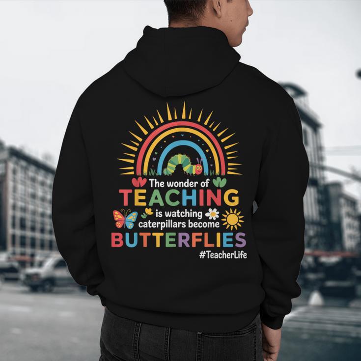 Teacher The Wonder Of Teaching Is Watching Caterpillar Men's Hoodie Back Print, novelty gifts, funny gifts Teacher The Wonder Of Teaching Is Watching Caterpillar Men's Hoodie Back Print, novelty gifts, funny gifts