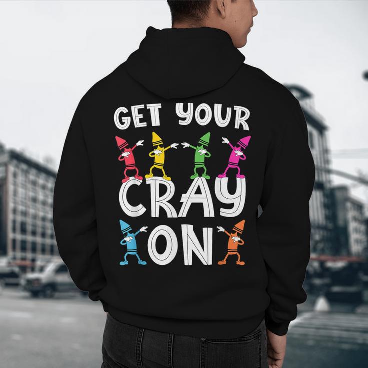Teacher's Get Your Cray On Dabbing Crayons Men's Hoodie Back Print, novelty gifts, funny gifts Teacher's Get Your Cray On Dabbing Crayons Men's Hoodie Back Print, novelty gifts, funny gifts
