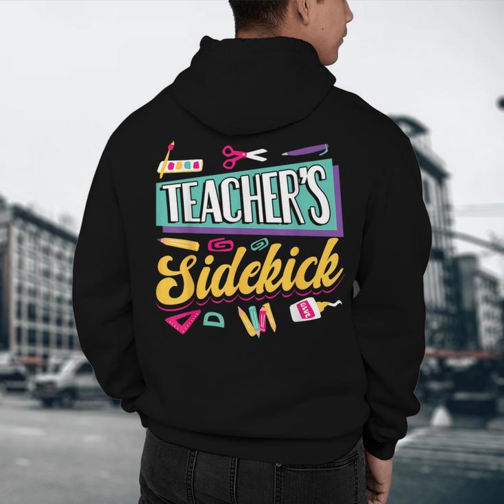 Teacher's Sidekick Teacher Assisting Teaching Assistant Men's Hoodie Back Print, novelty gifts, funny gifts