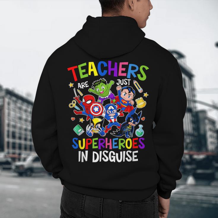Teachers Are Superheroes Back To School Men's Hoodie Back Print, novelty gifts, funny gifts