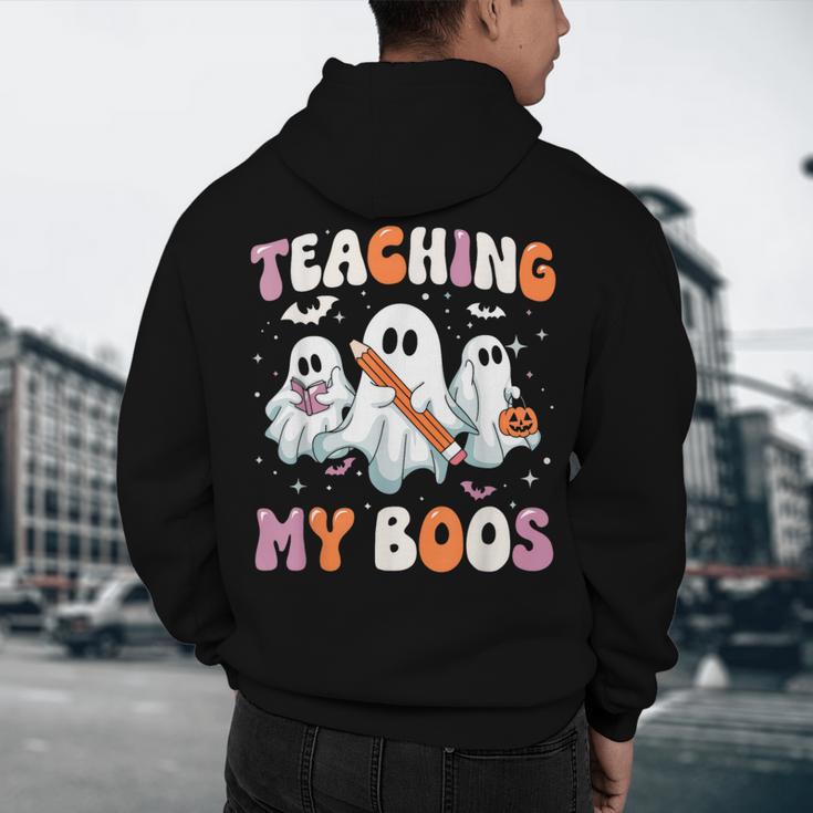 Teaching My Boos Teacher Cute Ghost Teacher Halloween Men's Hoodie Back Print, novelty gifts, funny gifts