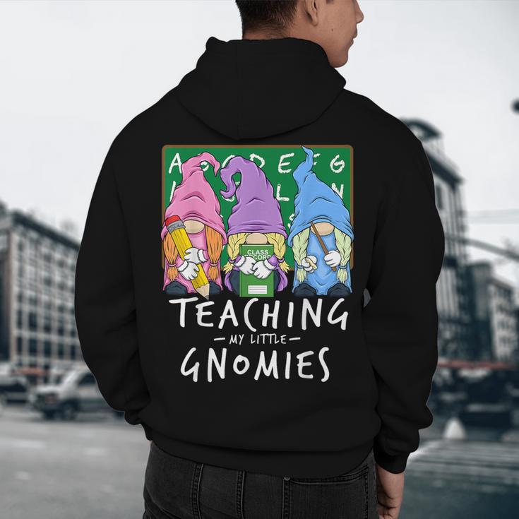 Teaching My Little Gnomies With Gnome For Teacher Women Men's Hoodie Back Print, novelty gifts, funny gifts Teaching My Little Gnomies With Gnome For Teacher Women Men's Hoodie Back Print, novelty gifts, funny gifts