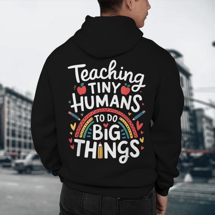 Teaching Tiny Humans Big Things I Teacher Men's Hoodie Back Print, novelty gifts, funny gifts Teaching Tiny Humans Big Things I Teacher Men's Hoodie Back Print, novelty gifts, funny gifts