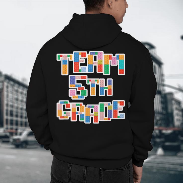 Team 5th Grade Building Blocks Bricks Theme Teacher Team For Men Women Kids Men's Hoodie Back Print, novelty gifts, funny gifts