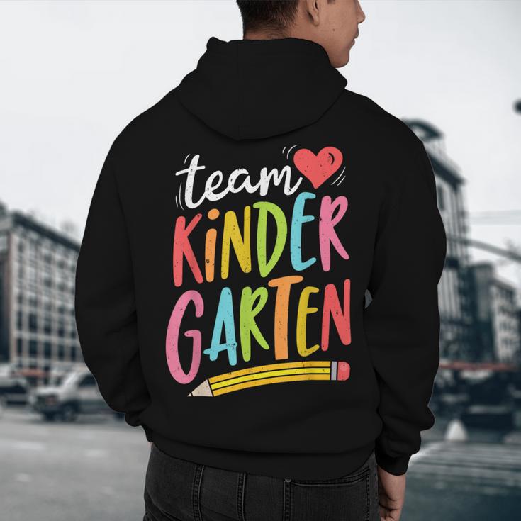 Team Kindergarten Teacher Student Back To School Men's Hoodie Back Print, novelty gifts, funny gifts