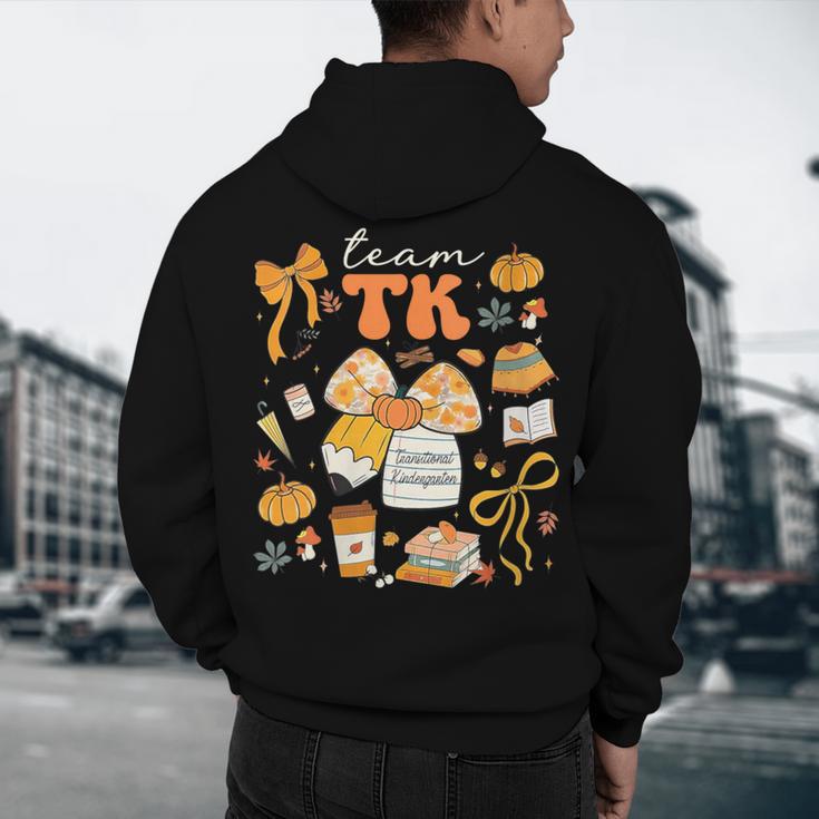 Team TK Crew Preppy Coquette Bow Pumpkin Fall TK Teacher Men's Hoodie Back Print, novelty gifts, funny gifts Team TK Crew Preppy Coquette Bow Pumpkin Fall TK Teacher Men's Hoodie Back Print, novelty gifts, funny gifts
