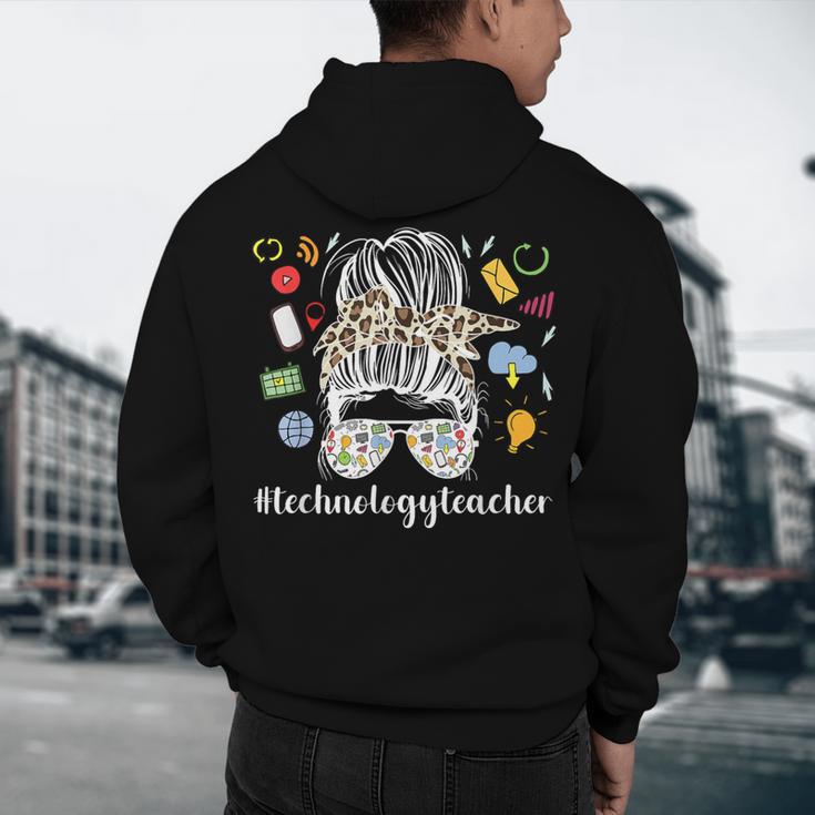 Technology Teacher Messy Bun Technology Teaching Men's Hoodie Back Print, novelty gifts, funny gifts Technology Teacher Messy Bun Technology Teaching Men's Hoodie Back Print, novelty gifts, funny gifts