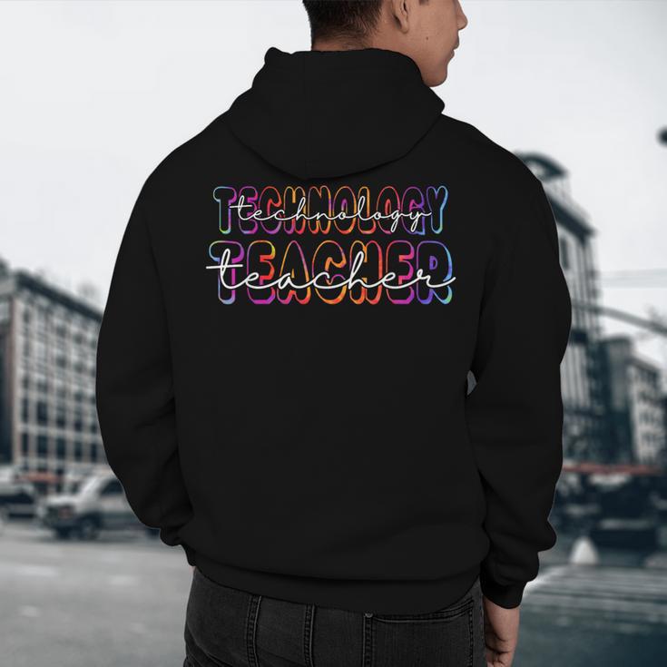 Technology Teacher Student First Day Back To School Tie Dye For Men Women Girls Kids Men's Hoodie Back Print, novelty gifts, funny gifts