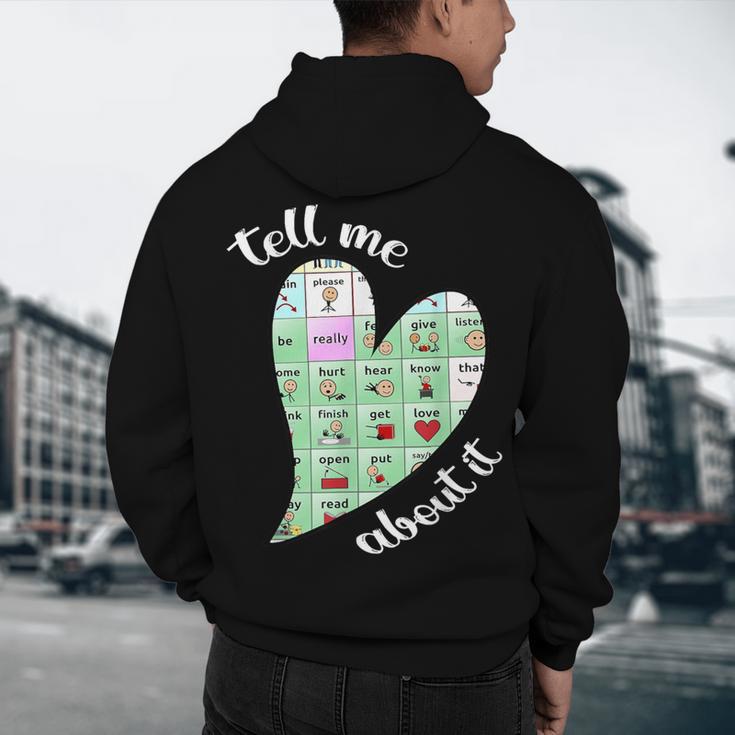 Tell Me About It Speech Pathology Aac Sped Teacher Men's Hoodie Back Print, novelty gifts, funny gifts Tell Me About It Speech Pathology Aac Sped Teacher Men's Hoodie Back Print, novelty gifts, funny gifts