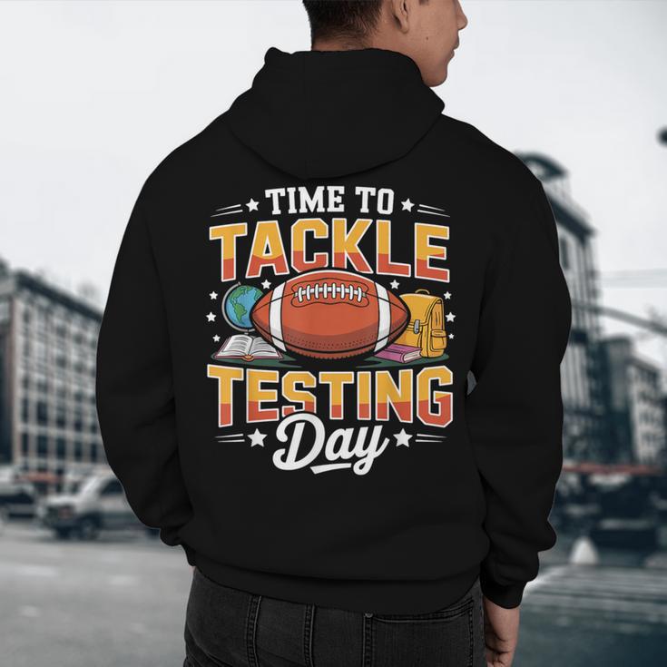 Test Day State Football Tackle Testing Day Sports Teacher Men's Hoodie Back Print, novelty gifts, funny gifts