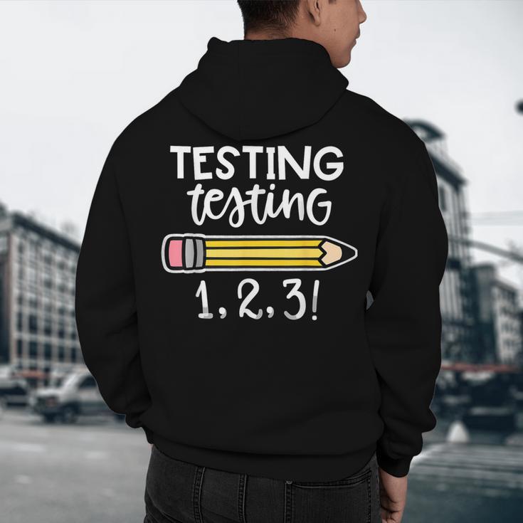 Testing Testing 123 Cute Test Day School Teacher Exam For Men Women Girls Kids Men's Hoodie Back Print, novelty gifts, funny gifts Testing Testing 123 Cute Test Day School Teacher Exam For Men Women Girls Kids Men's Hoodie Back Print, novelty gifts, funny gifts