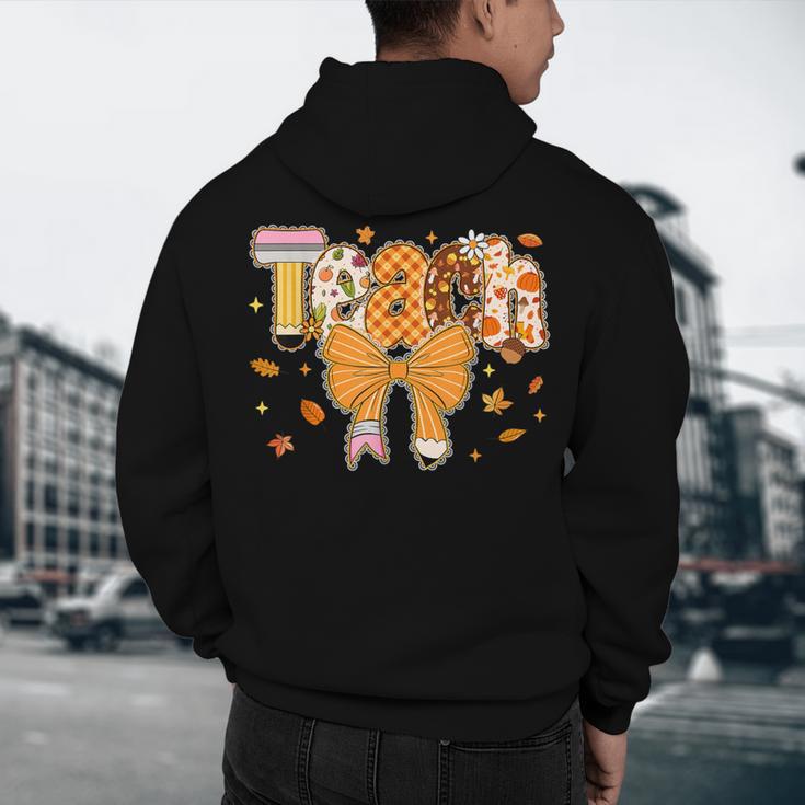 Thanksgiving Teacher Pencil Bow One Thankful Teacher Fall Men's Hoodie Back Print, novelty gifts, funny gifts Thanksgiving Teacher Pencil Bow One Thankful Teacher Fall Men's Hoodie Back Print, novelty gifts, funny gifts