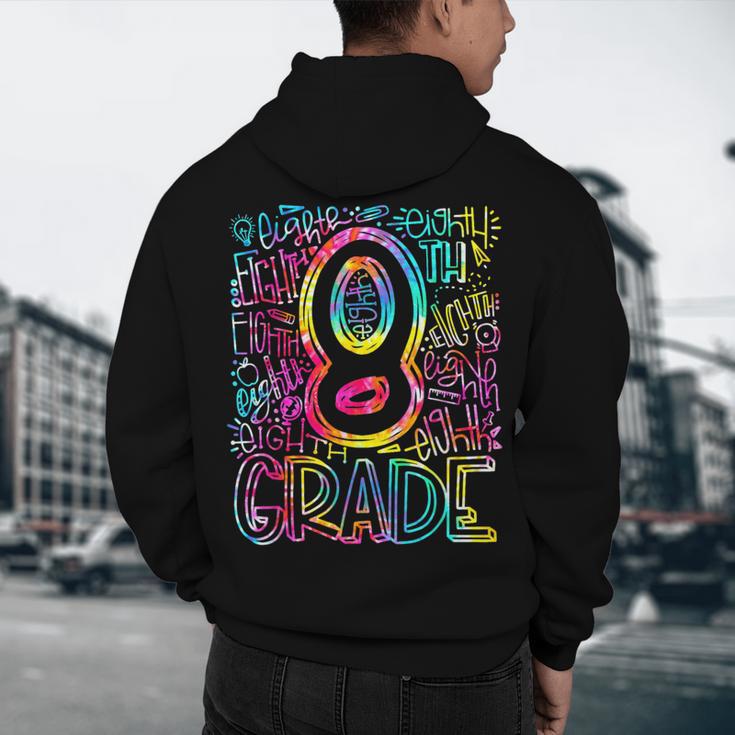 Tie Dye 8th Grade Typography Team Eighth Grade Teacher Men's Hoodie Back Print, novelty gifts, funny gifts
