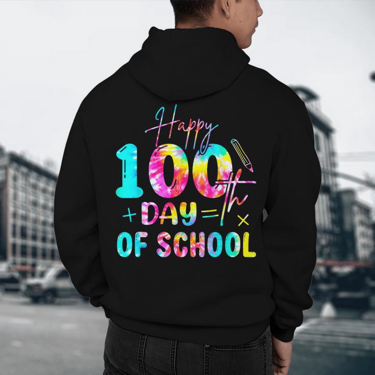 Tie Dye Happy 100th Day Of School Teacher Student 100 Days Men's Hoodie Back Print, novelty gifts, funny gifts