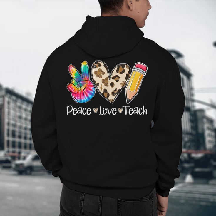 Tie Dye Hippie Peace Love Teach Teacher Appreciation Men's Hoodie Back Print, novelty gifts, funny gifts Tie Dye Hippie Peace Love Teach Teacher Appreciation Men's Hoodie Back Print, novelty gifts, funny gifts