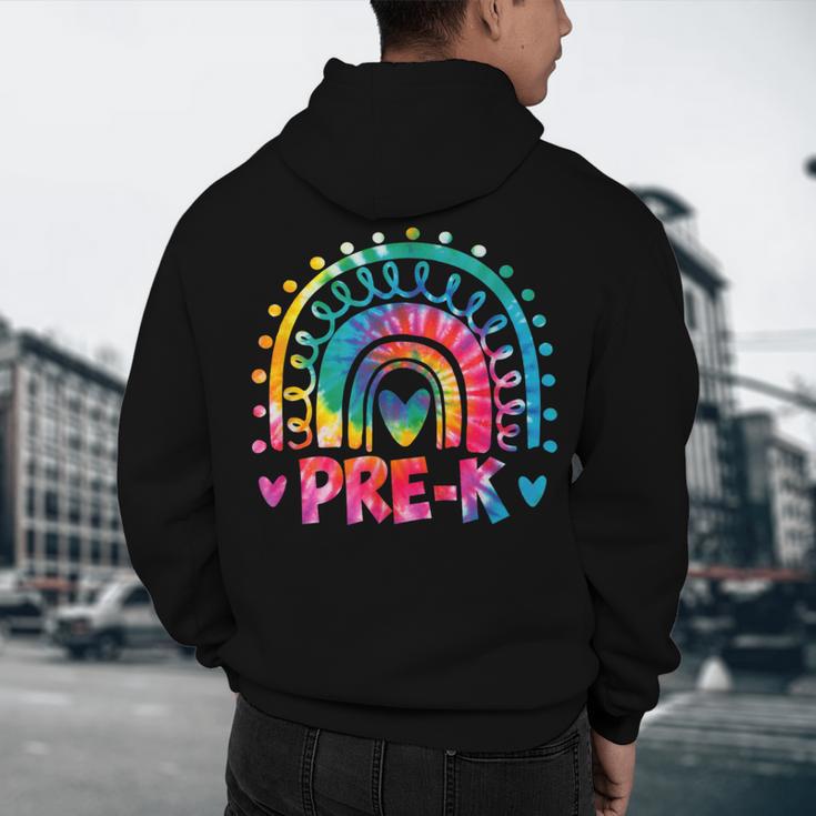 Tie Dye Prek Teacher Rainbow Preschool Back To School Girl Men's Hoodie Back Print, novelty gifts, funny gifts Tie Dye Prek Teacher Rainbow Preschool Back To School Girl Men's Hoodie Back Print, novelty gifts, funny gifts