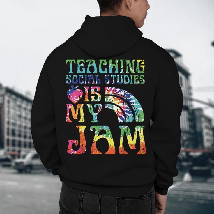 Tie Dye Teaching Social Studies Is My Jam Sunglasses Teacher Men's Hoodie Back Print, novelty gifts, funny gifts Tie Dye Teaching Social Studies Is My Jam Sunglasses Teacher Men's Hoodie Back Print, novelty gifts, funny gifts