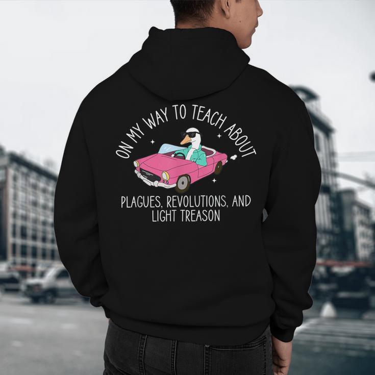 History Teacher Silly Goose Back To School Social Studies Men's Hoodie Back Print, novelty gifts, funny gifts