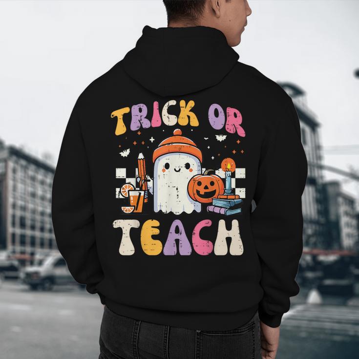 Trick Or Teach Ghost Teacher School Halloween Men Women Men's Hoodie Back Print, novelty gifts, funny gifts