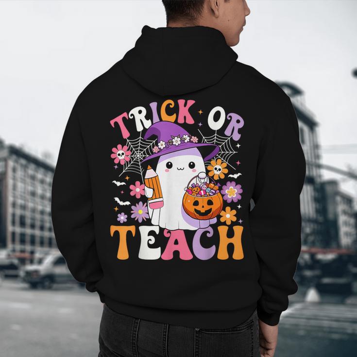 Trick Or Teach Groovy Teacher Ghost Halloween Teacher Men's Hoodie Back Print, novelty gifts, funny gifts Trick Or Teach Groovy Teacher Ghost Halloween Teacher Men's Hoodie Back Print, novelty gifts, funny gifts