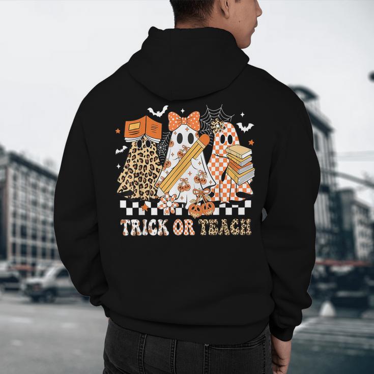 Trick Or Teach Groovy Teacher Halloween Floral Ghost Men's Hoodie Back Print, novelty gifts, funny gifts Trick Or Teach Groovy Teacher Halloween Floral Ghost Men's Hoodie Back Print, novelty gifts, funny gifts