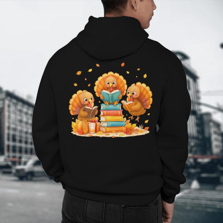 Turkey Read Books Reading Fall Thanksgiving Teacher Men's Hoodie Back Print, novelty gifts, funny gifts Turkey Read Books Reading Fall Thanksgiving Teacher Men's Hoodie Back Print, novelty gifts, funny gifts