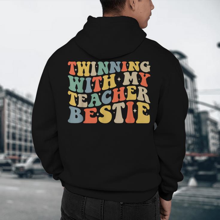 Twin Day Friends Teacher Twinning With My Bestie Matching Men's Hoodie Back Print, novelty gifts, funny gifts Twin Day Friends Teacher Twinning With My Bestie Matching Men's Hoodie Back Print, novelty gifts, funny gifts