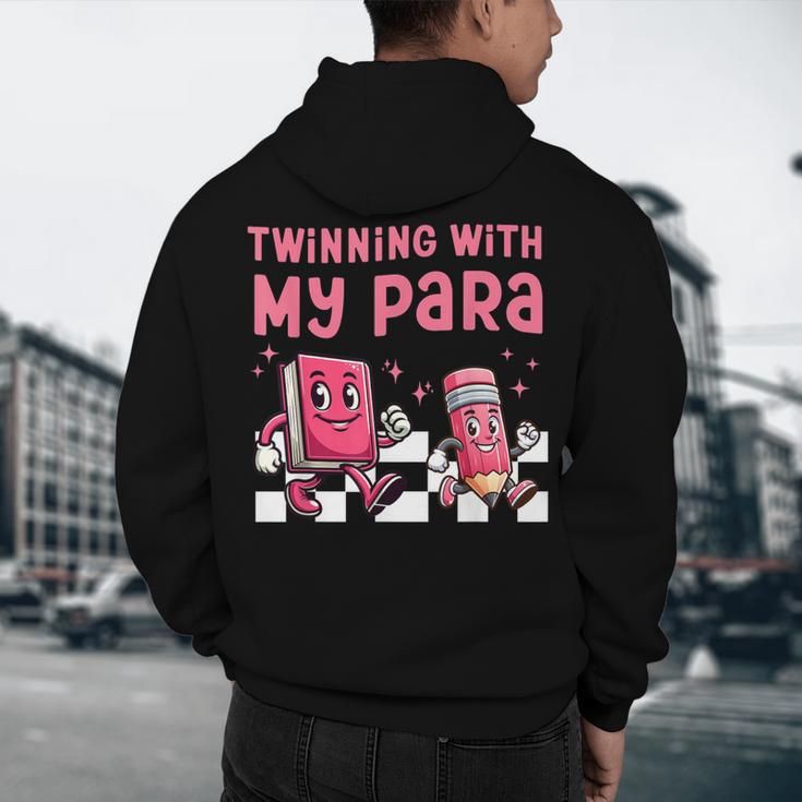 Twinning With My Para Teacher Matching Paraprofessional 70s For Men Women Men's Hoodie Back Print, novelty gifts, funny gifts Twinning With My Para Teacher Matching Paraprofessional 70s For Men Women Men's Hoodie Back Print, novelty gifts, funny gifts