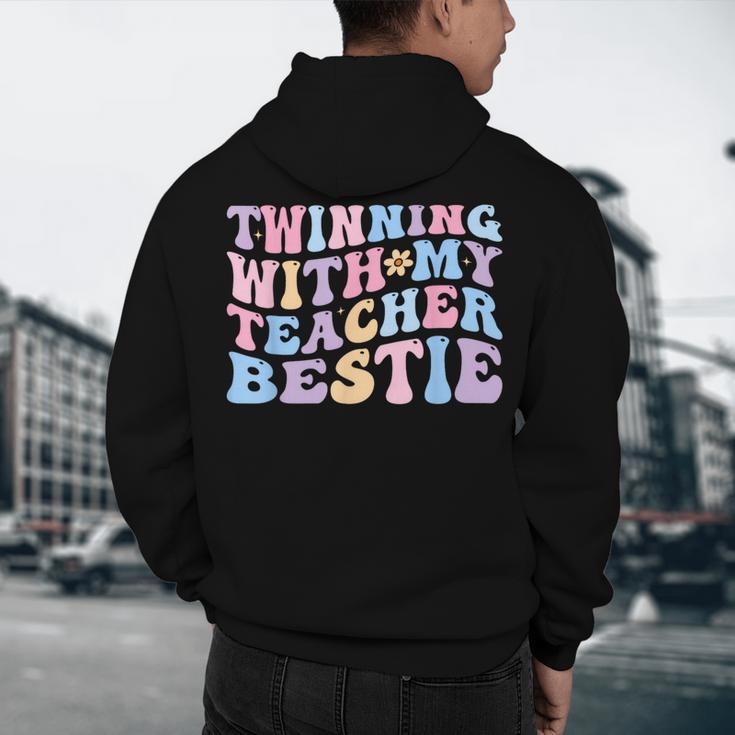 Twinning With My Teacher Bestie Teaching Partner Men's Hoodie Back Print, novelty gifts, funny gifts Twinning With My Teacher Bestie Teaching Partner Men's Hoodie Back Print, novelty gifts, funny gifts