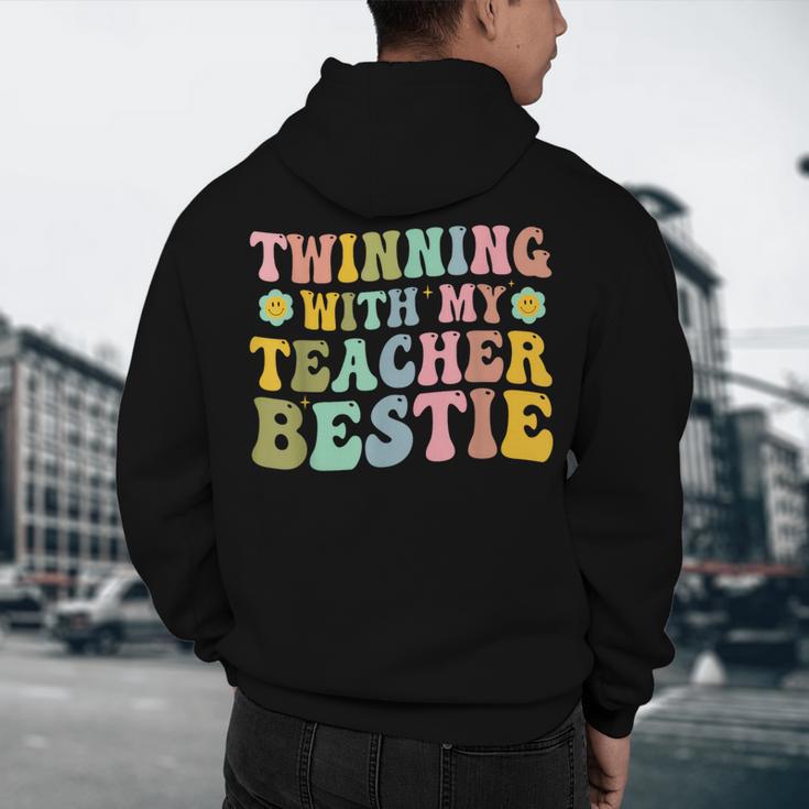 Twinning With My Teacher Bestie Twin Day Matching Teachers For Men Women Girls Kids Men's Hoodie Back Print, novelty gifts, funny gifts