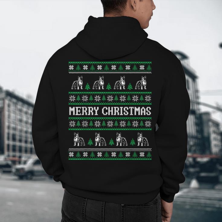 Ugly Sweater Boston Terrier Dog Christmas Dog Lover Xmas Men Women Kids Men's Hoodie Back Print, novelty gifts, funny gifts