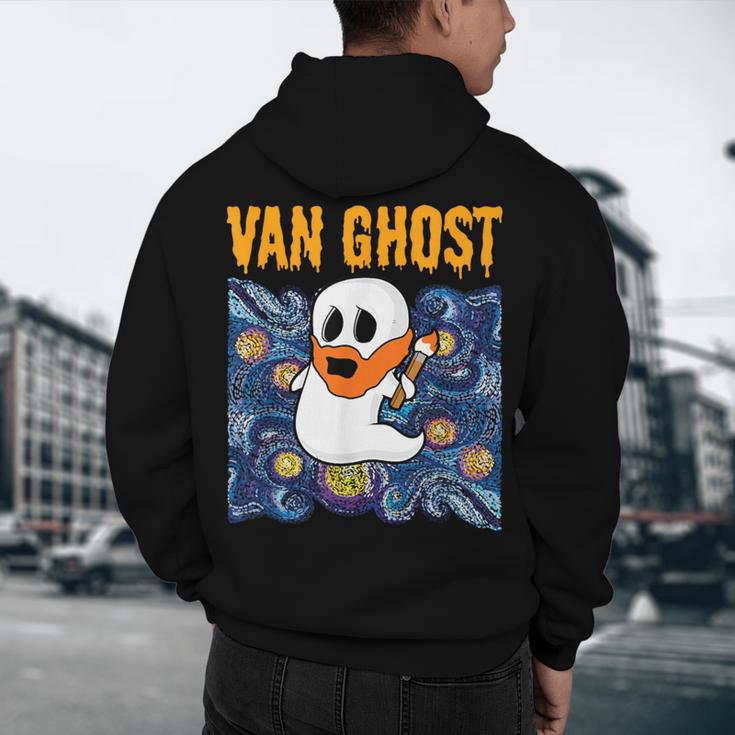 Van Ghost Art Teacher Halloween Van Gogh Starry Night Men's Hoodie Back Print, novelty gifts, funny gifts