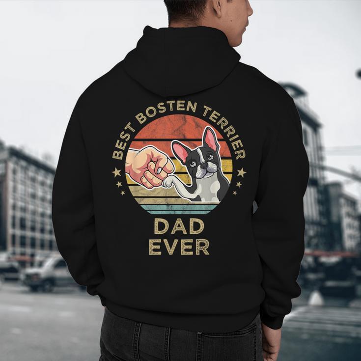 Vintage Best Boston Terrier Dad Ever Dog Father Father's Day Men Girls Kids Men's Hoodie Back Print, novelty gifts, funny gifts