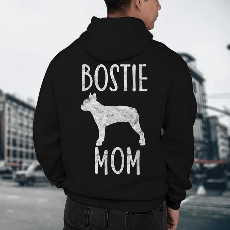 Vintage Boston Terrier Mom Dog Owner Bostie Mother Men's Hoodie Back Print, novelty gifts, funny gifts